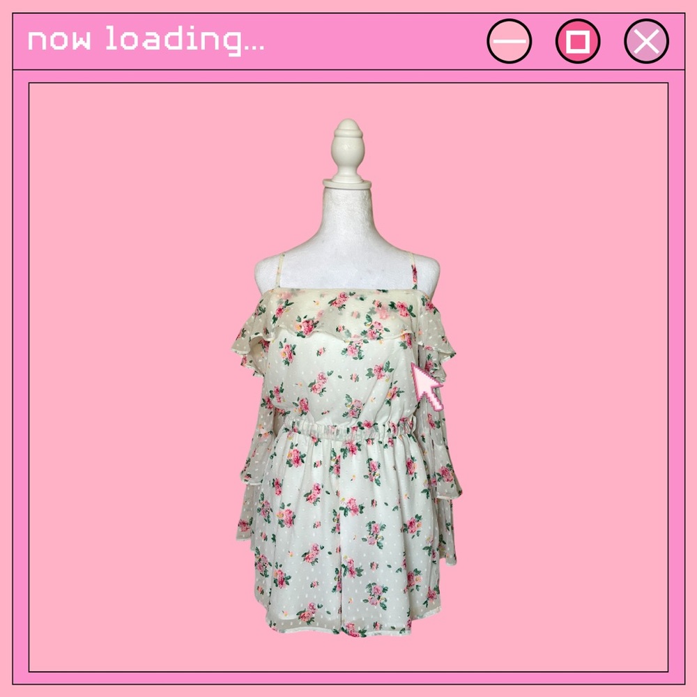 Top shop white & floral flowy jumper